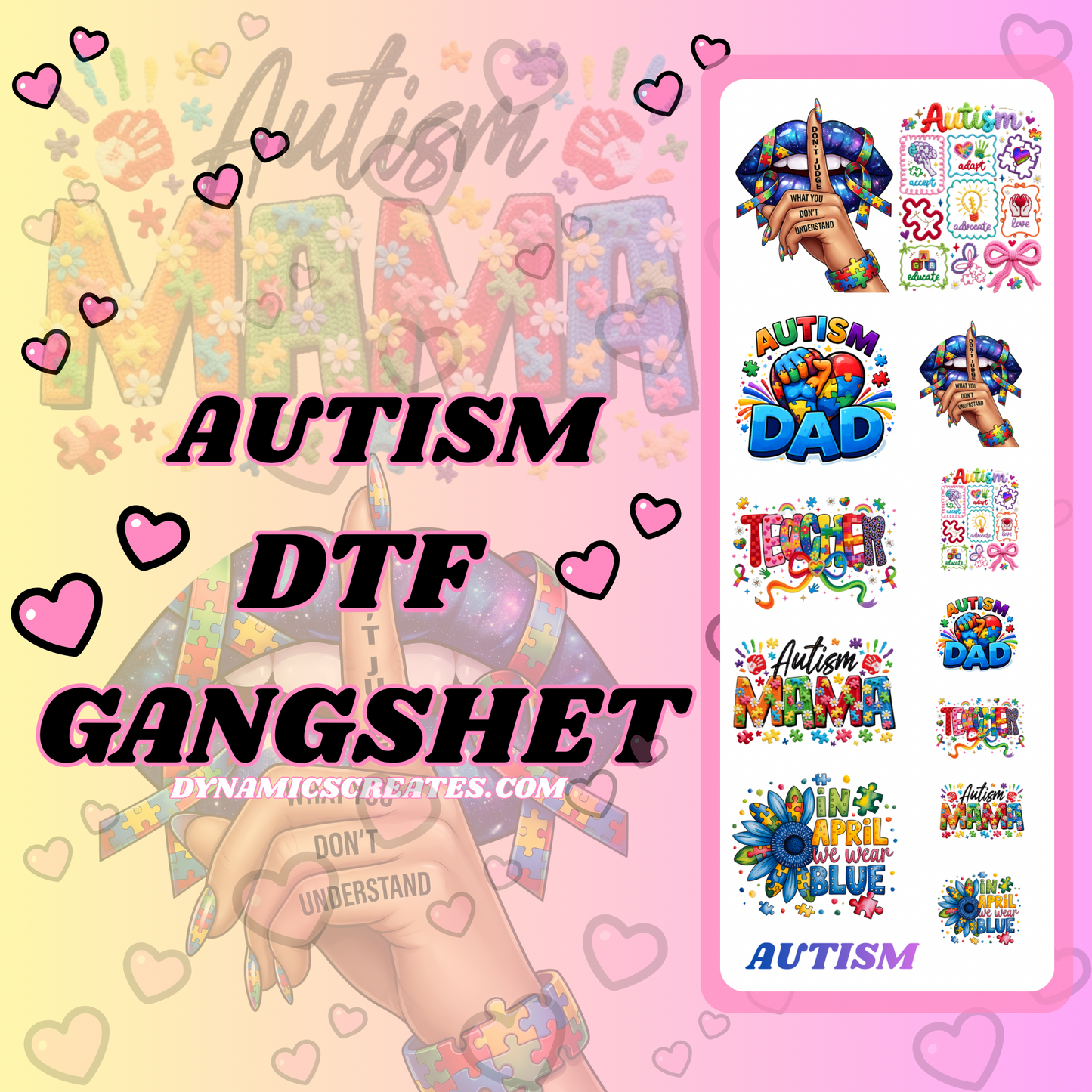 Autism DTF GANGSHEET